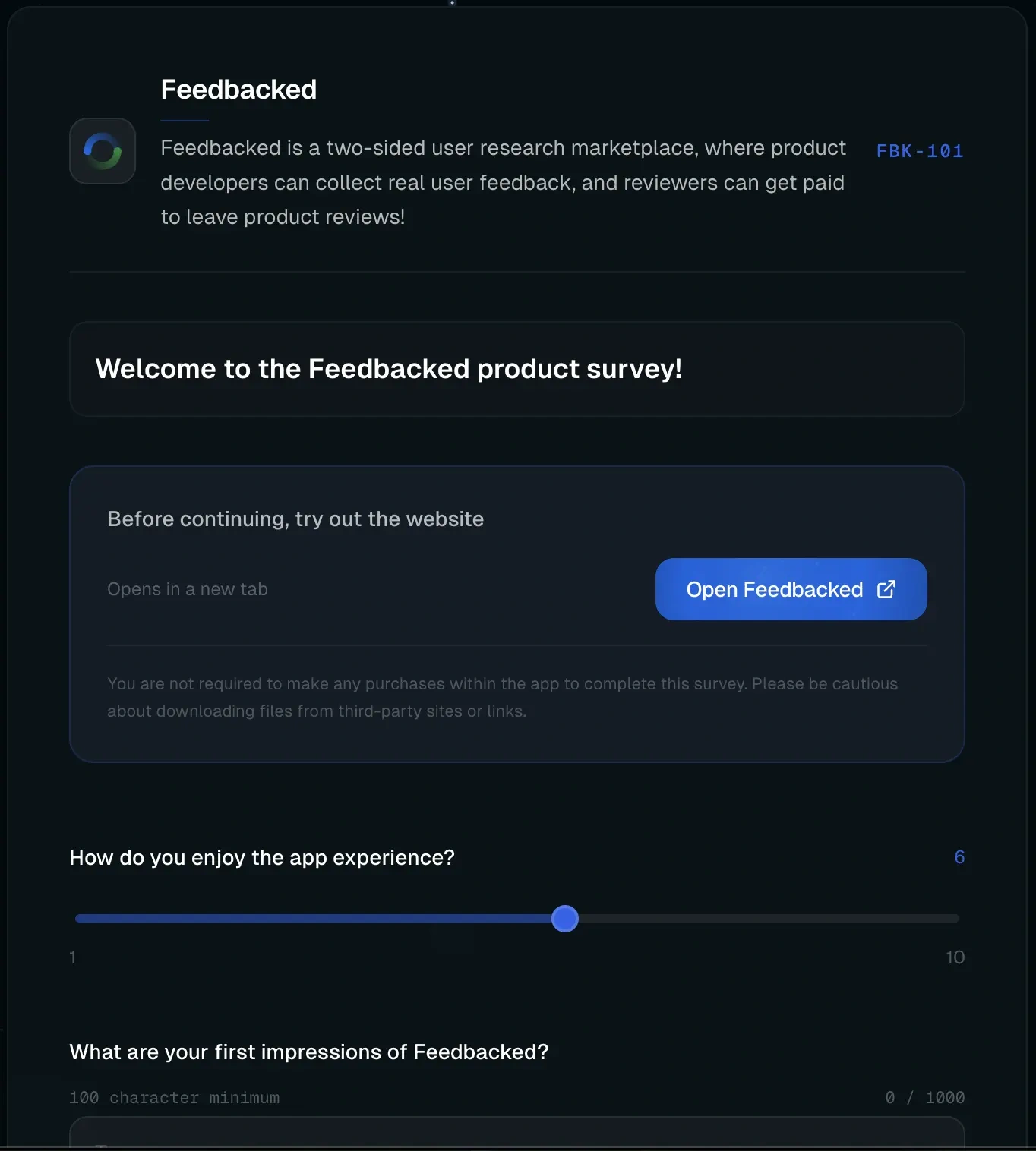 Survey demo preview
